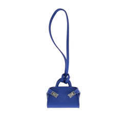 Salvatore Ferragamo Hug Mini Charm, Leather, Blue, MII, B, 3*